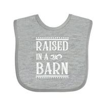 Inktastic RAISED in a BARN in White Boys or Girls Baby Bib