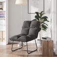 thumbnail image 2 of Silla de ocio VidaXL Furniking con estructura metálica de terciopelo gris oscuro, 2 of 6