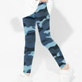 thumbnail image 4 of Odeerbi Toddler Girls Leggings Camouflage Stretchy Tights Pants High Waist Camouflage Printed Pants Stretchy Soft Tights Kids Summer School Wearing Blue, 4 of 5