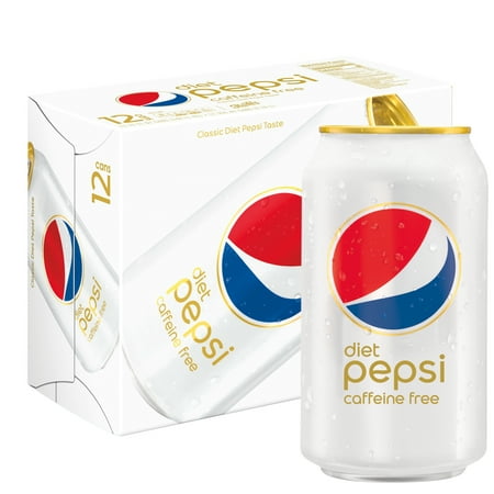 Diet Pepsi Cola Caffeine Free Soda Pop, 12 fl oz 12 Pack Cans
