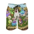 thumbnail image 2 of My Singing Monsters Men's Swim Trunks Board Shorts Drawstring Elastic Waist Quick Dry Swimsuits Beach Shorts with Pockets S, 2 of 8
