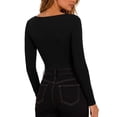 thumbnail image 6 of NominalSnug Womens Boat Neck Tops Long Sleeve Undershirts Slim Fit Base Layer Top Soft Basic Tees Fall Outfits, 6 of 8