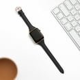 thumbnail image 3 of WFEAGL Apple Watch Leather Band Replacement Wristband 42mm 44mm 45mm Black/Gold, 3 of 6