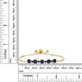 thumbnail image 5 of Gem Stone King 3.24 Ct Round Blue Sapphire 18K Yellow Gold Plated Silver Bracelet for Women, 5 of 5