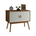 thumbnail image 3 of Convenience Concepts Oslo Storage Console with Cabinet and Shelves, White/Natural, 3 of 4