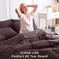 thumbnail image 4 of 7-Piece Queen Dusty Blue Grayish Blue Stitch Quilted Comforter Set, All Season Bed in a Bag with Sheets & Pillowcases, 4 of 10
