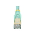 thumbnail image 1 of StarTech.com 20ft CAT6A Ethernet Cable, 10 Gigabit Shielded Snagless RJ45 100W PoE Patch Cord, CAT 6A 10GbE STP Network Cable w/Strain Relief, Aqua, Fluke Tested/UL Certified Wiring/TIA - Category 6A - 26AWG (C6ASPAT20AQ) - Patch cable - RJ-45 (M) to RJ-45 (M) - 20 ft - STP - CAT 6a - molded, snagless - aqua, 1 of 5