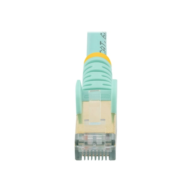 StarTech.com 20ft CAT6A Ethernet Cable, 10 Gigabit Shielded Snagless RJ45 100W PoE Patch Cord, CAT 6A 10GbE STP Network Cable w/Strain Relief, Aqua, Fluke Tested/UL Certified Wiring/TIA - Category 6A - 26AWG (C6ASPAT20AQ) - Patch cable - RJ-45 (M) to RJ-45 (M) - 20 ft - STP - CAT 6a - molded, snagless - aqua