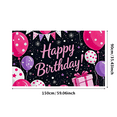 thumbnail image 5 of Pink Themed Happy Birthday Banner with Balloons Gifts and Stars Background Decoration for Birthday Party Photography Props Backdrop Decorations, 5 of 8
