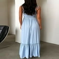 thumbnail image 3 of Robe Longue d'Été pour Femmes avec Nœud, Bretelles Spaghetti, Découpe, Robe de Soirée, 3 of 5