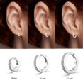 thumbnail image 4 of LeCalla 925 Sterling Silver Small Hoop Earrings Hypoallergenic CZ Huggie Jewelry for Women, 8MM 10MM 12MM, 4 of 7