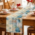 thumbnail image 5 of Vintage Beige Coastal Table Runner 48 Inches, Summer Beach Starfish Shell Coral Nautical Bed Runner Dresser Scarves Tabletop for Indoor Outdoor Parties/Ceremony/Banquet, 13" x 48", 5 of 8