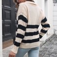 thumbnail image 4 of Womens Fall Fashion 2022! QLEICOM Sweaters for Women, Fashion Women's Casual V Neck Stripe Long Sleeve Pullover Knitted Sweater Tops On Clearance, 4 of 10