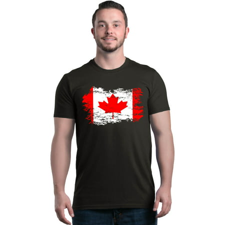 Shop4Ever Men's Distressed Canadian Flag Canada Leaf Graphic