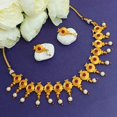 thumbnail image 2 of Efulgenz Indian Jewelry Set Traditional Antique Gold Tone Simulated Color Stone Round Faux Pearl Drop Bridal Choker Necklace Earrings Wedding Jewelry Set for Women, 2 of 6
