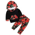 thumbnail image 6 of Infant Baby Girl Floral Pattern Long Sleeve Hooded Sweatshirt and Pants Cotton Outfit, 6 of 61