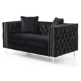 thumbnail image 3 of Glory Furniture Paige Velvet Loveseat in Black, 3 of 7