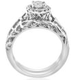 thumbnail image 2 of Pompeii 5/8ct Round Diamond Vintage Engagement Wedding Ring Set 14K White Gold (G/H,I1), 2 of 4
