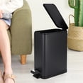 thumbnail image 4 of Naiovety Cubo de basura de acero inoxidable de 10 l, cubo de basura reutilizable, lavable, ergonómico, elegante, contenedor de basura de cocina Suministros de limpieza para el hogar Negro, 4 of 6