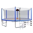 thumbnail image 4 of 16FT Trampoline with Soccer Goal, SEGMART Recreational Trampoline with Basketball Hoop and Ladder, Heavy Duty Outdoor Backyard Trampoline with Net for Kids and Adults, Blue, 4 of 12