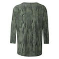 thumbnail image 5 of ZQUUVOU Women's T-Shirt Printed Blouses 3/4 Sleeve Crew Neck Blouse Olive Green (4XL), 5 of 5