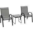 thumbnail image 1 of Outsunny Ensemble Bistro de Patio 3 Pcs avec Chaises Empilables et Table Carrée, 1 of 10