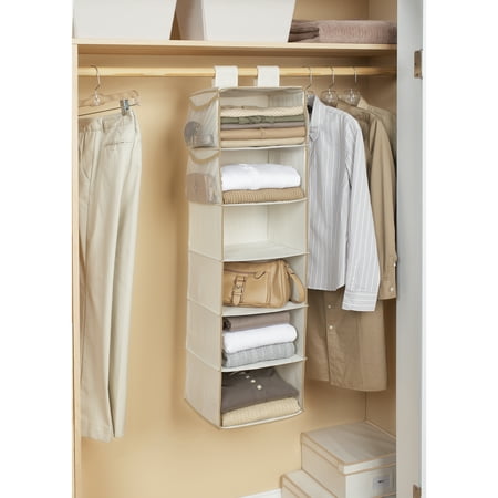 - Mainstays Canvas 6-Shelf Organizer, Brownstone Trim