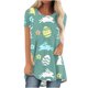 thumbnail image 1 of Blusa de manga corta con estampado de cuello redondo informal para mujer a la moda, Tops de verano OAVQHLG3B Store lin121212, 1 of 3