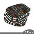 thumbnail image 2 of Colorful Dining Chair Pad, Hand Drawn Illustration in Style Geometrical Borders Art Design, Water Resistant Pillow with Straps for Kitchen Seats, 8 Pieces Set, Multicolor, by Ambesonne, 2 of 5