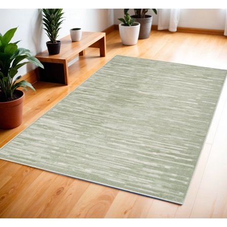 4' X 6' Green Geometric Area Rug