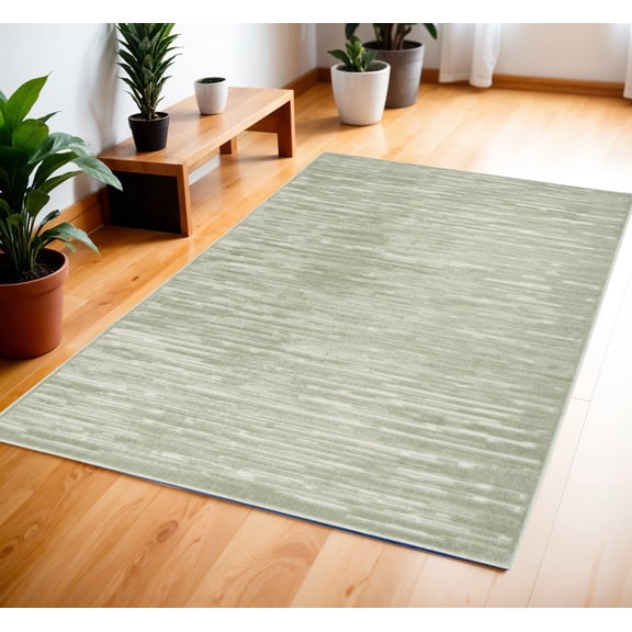 4' X 6' Green Geometric Area Rug