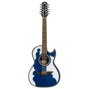 H. Jimenez LBQ4E El Patron Acoustic-Electric Bajo Quinto Transparent Blue
