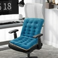 thumbnail image 5 of HOARBOEG 17.72x13.78in Rocking Chair Cushion - Fabric, High-Density Sponge, Durable Comfort Non-Slip Bottom Tufted Seat Pads with Ties, ︱Blue, 5 of 6