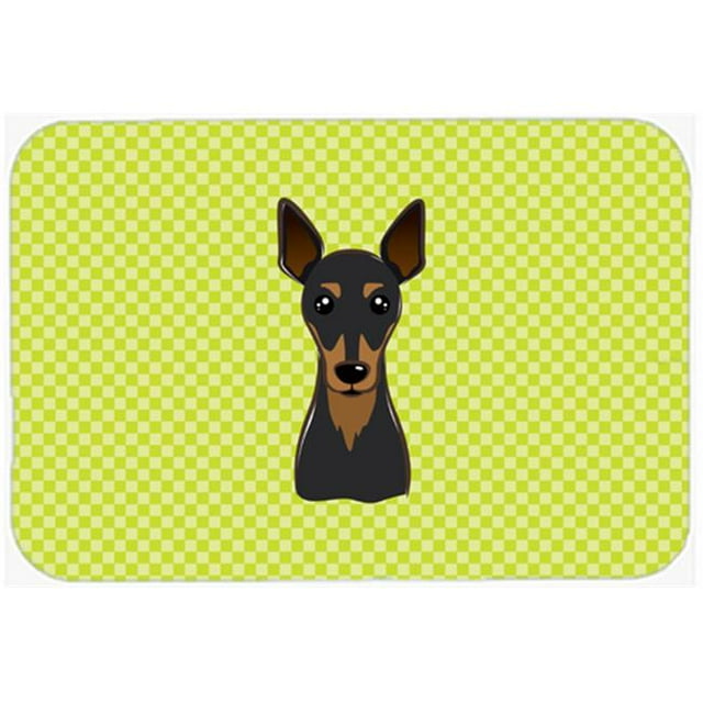 Checkerboard Lime Green Min Pin Mouse Pad, Hot Pad Or Trivet, 7.75 x 9.25 In.