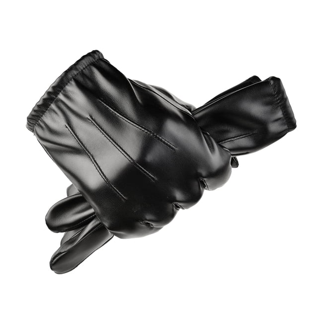 Guantes YAMEIZE para hombre, piel táctil, cálidos, color negro