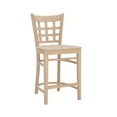 thumbnail image 2 of Linon Neville Square 24" Mid Back Counter Stools, Unfinished, Set of 2, 2 of 14