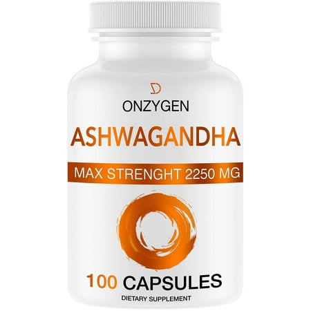 Ashwagandha - 100 Capsules 2250MG - Organic Ashwagandha Root Powder Extract - Anxiety Relief -Stress Relief - Mood Enhancer - Cortisol & Adrenal Support - Adrenal Fatigue - Thyroid Support