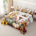 thumbnail image 3 of Manfei Harvest Season Hummingbird Quilt Full,Farmhouse Pumpkin Full Bedspread Sets,3-Piece,1 Coverlet and 2 Pillowcases, 3 of 7