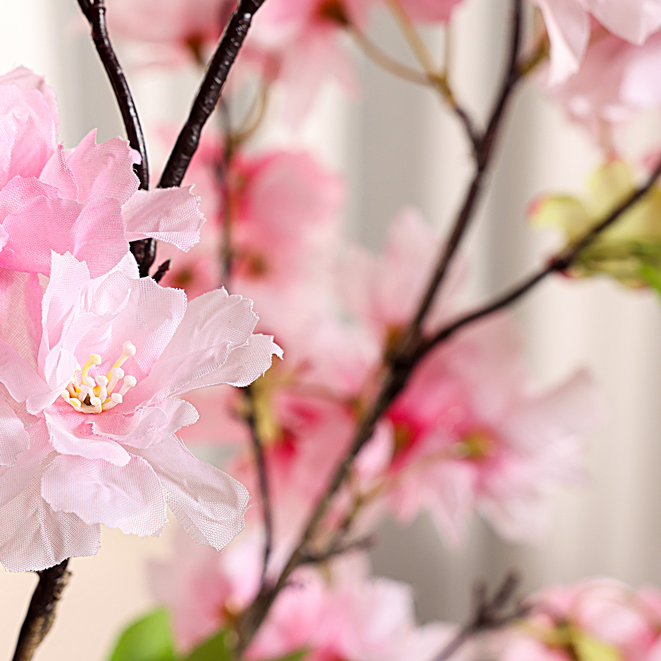 HiPlants 6ft Artificial Pink Cherry Blossom Tree in Black Pot, Faux Wishing Tree Indoor for Garden Office Party Wedding Hotel, Fake Plants for Office Home Decor