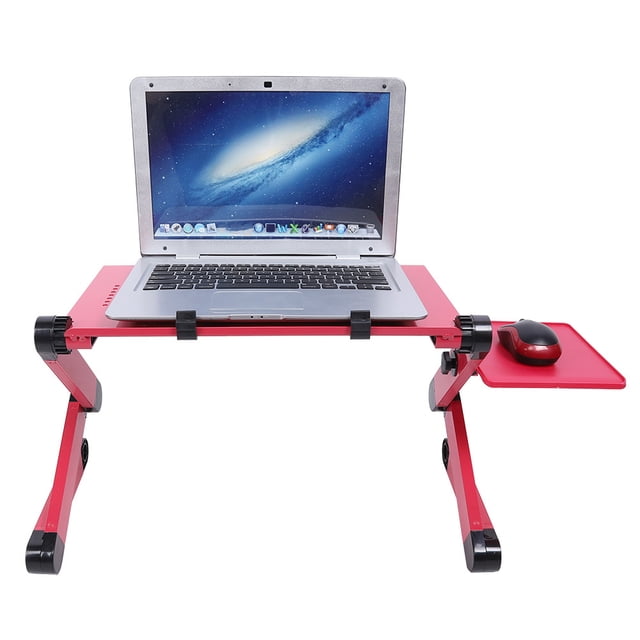 Plegable De Estilo Moderno, Escritorio Para Computadora Con Soporte Para Mouse, Mesa Roja Rosa, Cama, Disipación De Calor, Computadora Portátil