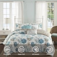 thumbnail image 4 of Madison Park Coastal Patterned California King Comforter Set with Decorative Pillows, Aqua, 7-Piece, 4 of 17