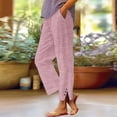 thumbnail image 1 of WILLBEST Pantalones Casuales de Mujer, Pantalones Largos a Rayas para Fiestas al Aire Libre, Cómodos, con Detalle de Botones, Ropa Versátil para Todas Las Estaciones. Grande, 1 of 4