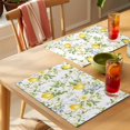 thumbnail image 4 of Vintage Lemon Placemats Set of 8, Flowers Leaf Farmhouse Summer Botanical Non-Slip Place Mats Washable Table Mats for Kitchen Dining Table Decorations Indoor/Outdoor, 4 of 9