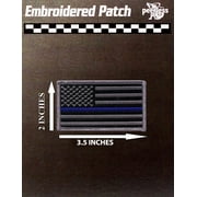 Blue Line Flag Patch Grey 2" x 3.5"