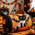 thumbnail image 4 of Halloween Tote Gift Bags, Puff Stitching Quilted Halloween Print Tote Bag, Portable Travel Shoulder Handbag, 4 of 6