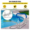 thumbnail image 4 of VEVOR 32x22.5 inch Pool Handrail, 304 Stainless Steel Stair Pool Hand Rail Rated 375 LBS Load Capacity, Pool Rail with Quick Mount Base Plate, and Complete Mounting Accessories, 4 of 9