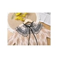 thumbnail image 5 of INSPIRE CHIC Detachable Fake Collar, Semi-Sheer Embroidery Mini Cape Neck Ruff for Blouse Black-3, 5 of 5