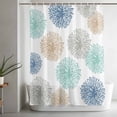 thumbnail image 5 of Light Green Floral Shower Curtain for Bathroom, Modern Light Blue Green Khaki Dandelion Flowers Waterproof Cloth Fabric Bathroom Accessories Set with 12 Rust Proof Plastic Hooks, 72"x84", 5 of 9