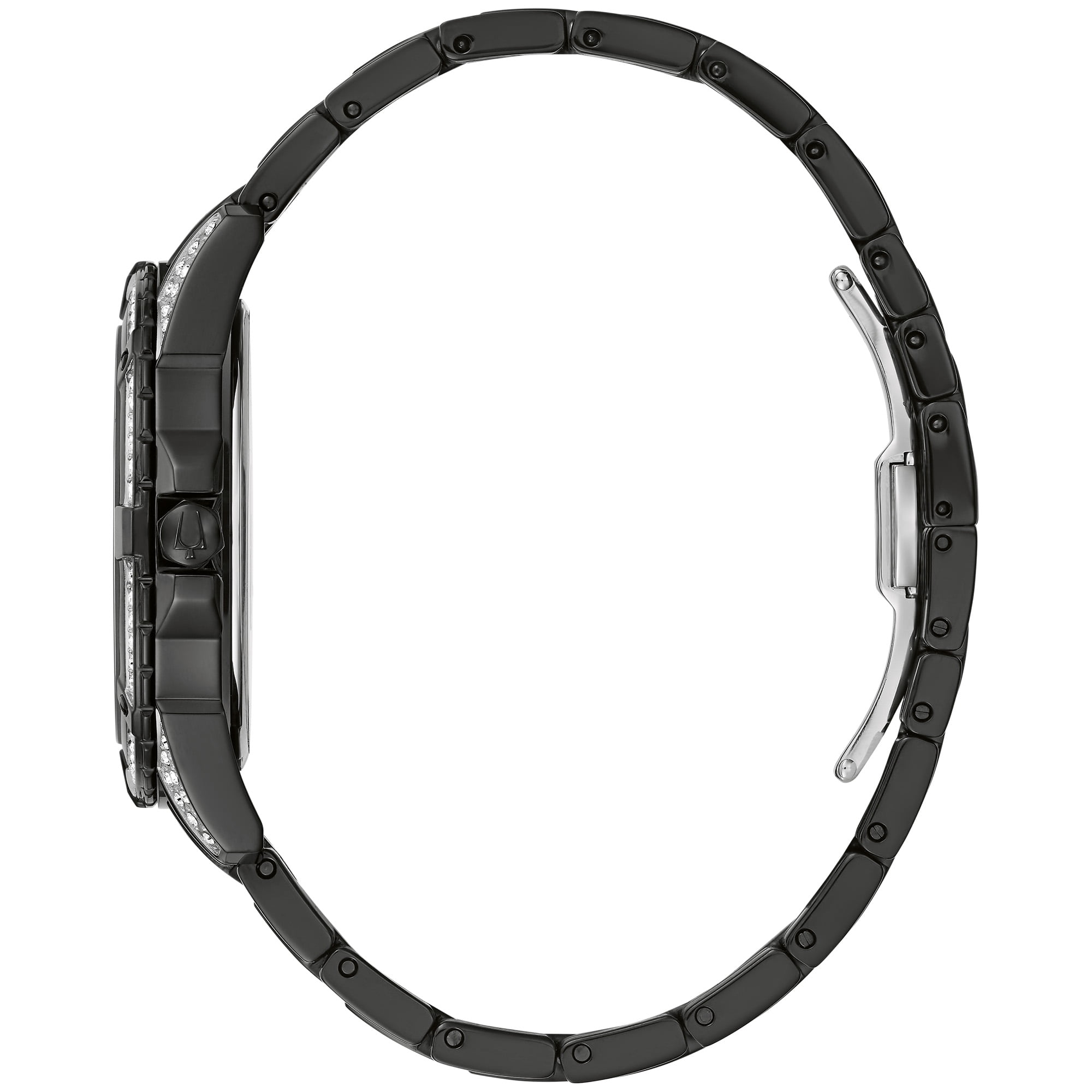 Bulova 96K105 Men's Crystal Black Dial Bracelet Watch Gift Set