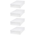 thumbnail image 1 of IRIS USA Under Bed Plastic Box Chest Drawer Storage Container, White (4 Pack), 1 of 6
